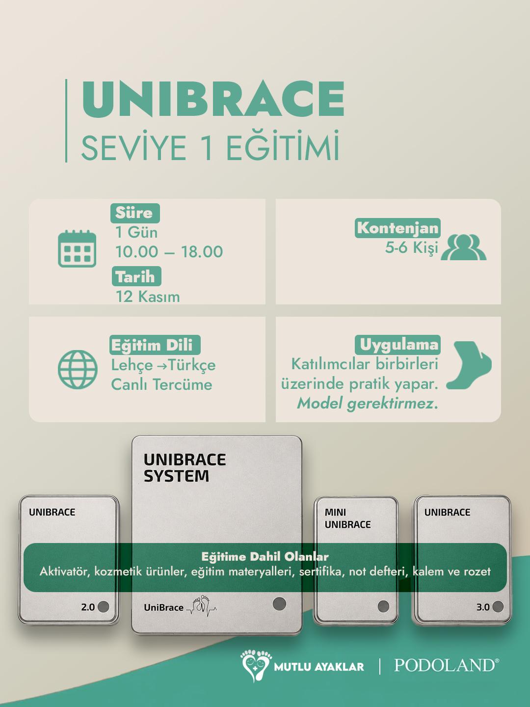 Unibrace Seviye 1 Eğitimi duyuru afişi